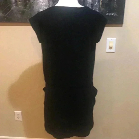 Asos design Black Midi Adjustable Waist Tie Belt Oversized w/Pockets Dress-10 - Picture 2 of 9